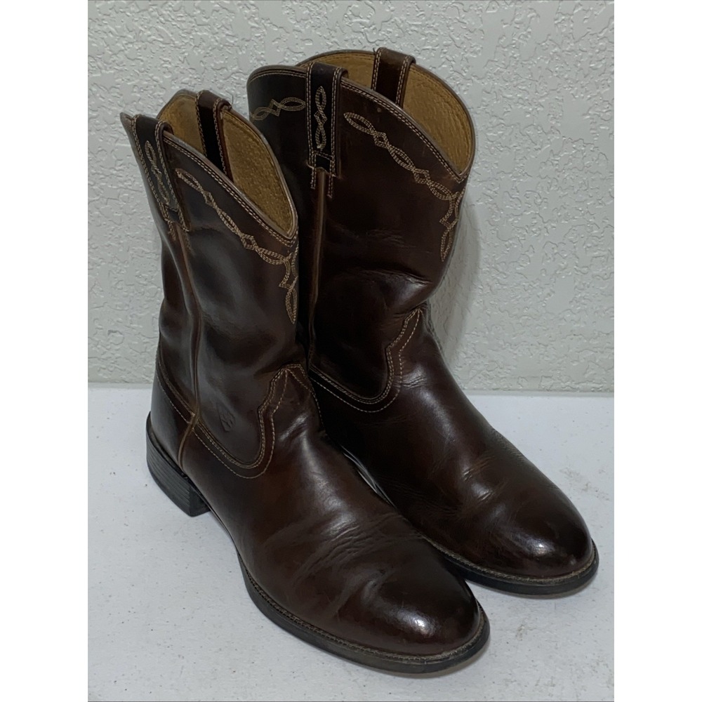 ARIAT Heritage Roper Western Boots Round Toe Distressed Brown Mens Size 10.5 D